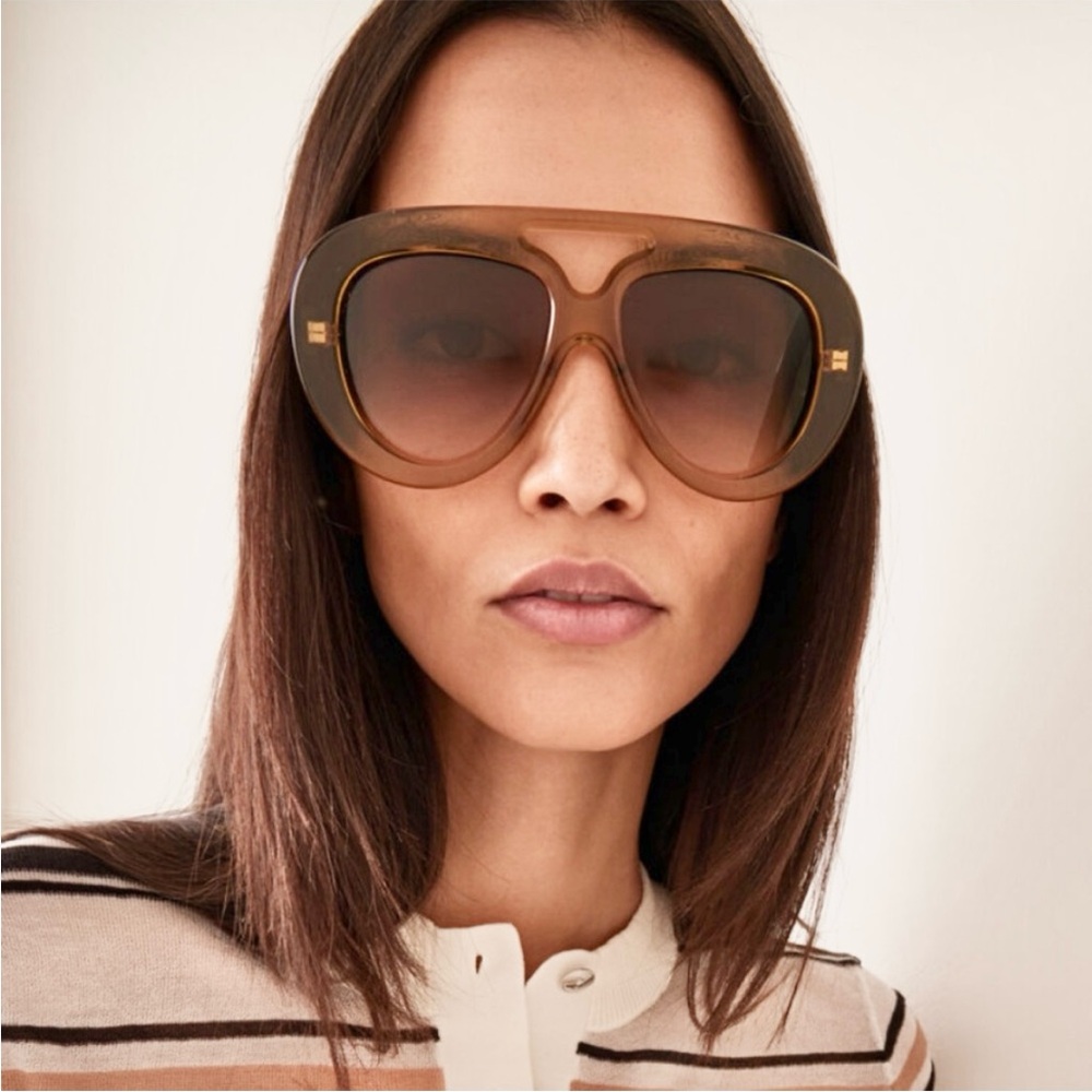 Loewe LW40144U sunglasses gold green taupe oversized soldout RARE